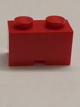 1x2 modifizierter Stein mit Ausschnitt für Kabel rot