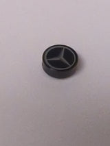 NEU Fliese, rund 1 x 1 mit dunkel-silbernem und silbernem Mercedes-AMG-Logo-Muster schwarz