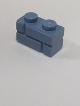 NEU Stein, modifiziert 1 x 2 mit Mauerprofil sandblau