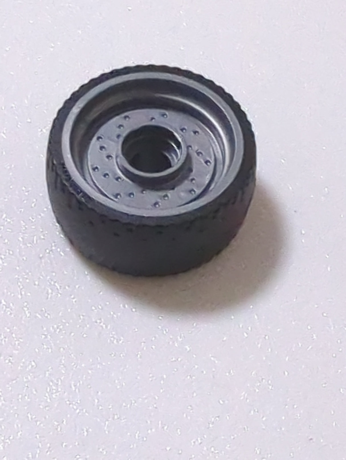 NEU Wheel 24 x 12 with Pin Hole with Molded Black Hard Rubber Tire Pattern pearlsilber