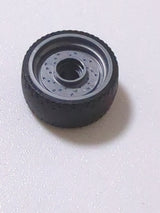 NEU Wheel 24 x 12 with Pin Hole with Molded Black Hard Rubber Tire Pattern pearlsilber