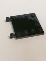 NEU Tile, Modified 4 x 4 with Studs on Edges and 2 Open O Clips &#40;Horizontal Grip&#41; schwarz black