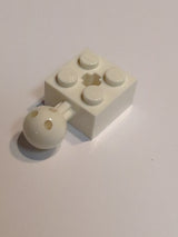 NEU Technic, Brick Modified 2 x 2 with Ball Joint and Axle Hole with 6 Holes in Ball weiss white