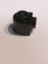NEU Stein, rund, 1x1x2/3, Halbkreis, erweitert mit seitlicher Noppe schwarz