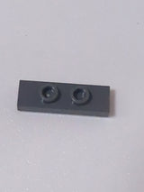 NEU Platte, Modifiziert 1 x 3 mit 2 Noppen (Doppel-Jumper) neudunkelgrau