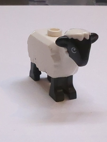 NEU Sheep with Black Head and Legs and Eyes Pattern weiss white