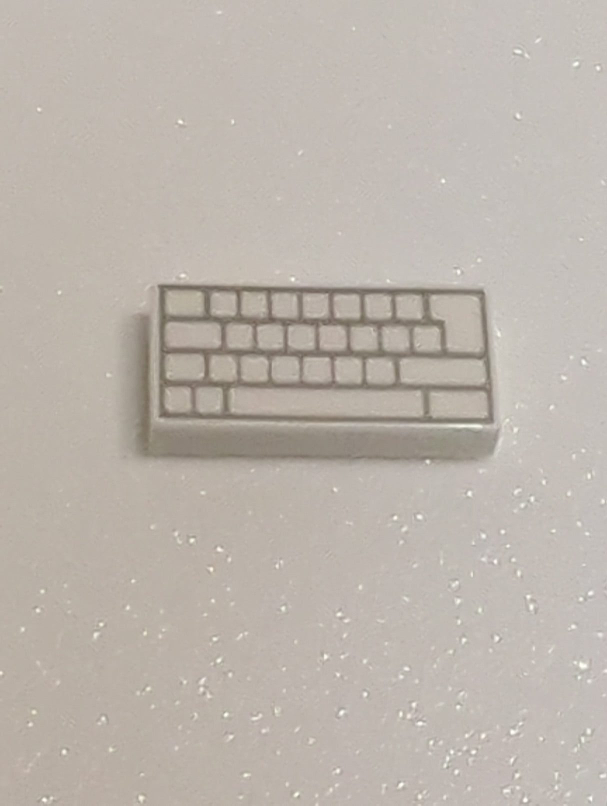 NEU Tile 1 x 2 with Groove with Computer Keyboard Blank Keys Pattern weiss white