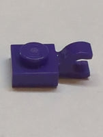 1x1 Platte mit offenem O-Clip horizontal lila