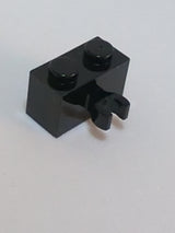 NEU Brick, Modified 1 x 2 with Open O Clip Thick &#40;Vertical Grip&#41; schwarz black