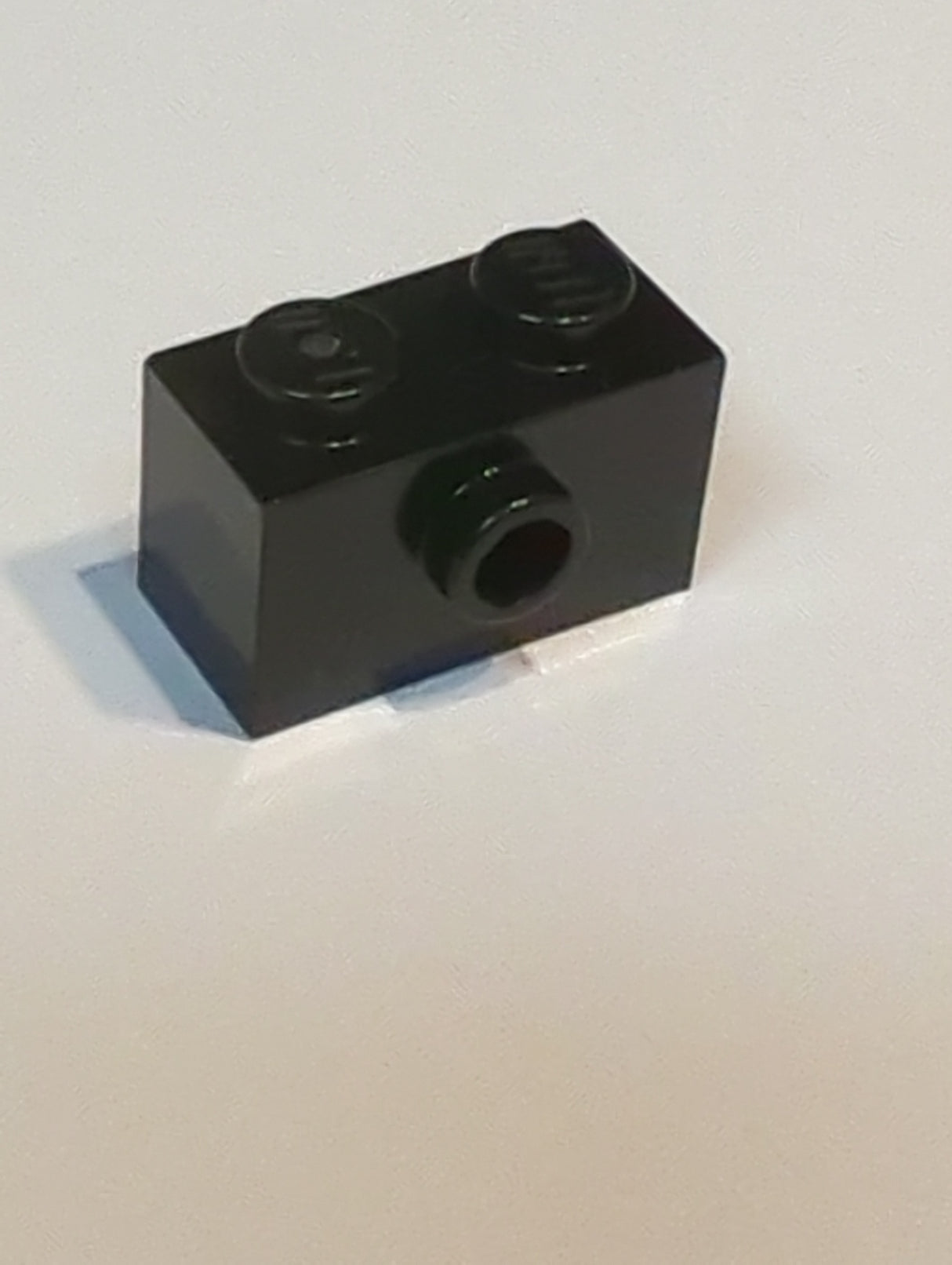 NEU Stein, modifiziert 1 x 2 mit Noppe an einer Seite schwarz
