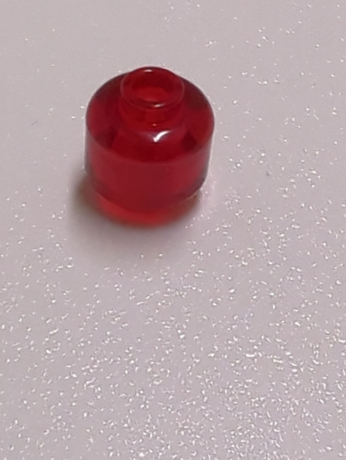NEU Minifigur, Kopf (Plain) transparent rot
