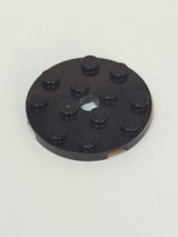 NEU Plate, Round 4 x 4 with Hole schwarz black