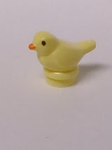 NEU Vogel, klein mit schwarzen Augen und orangefarbenem Schnabelmuster hellgelb