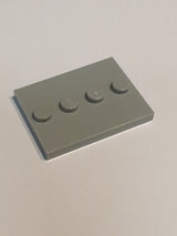 NEU Fliese modifiziert 3 x 4 mit 4 Noppen in der Mitte neuhellgrau
