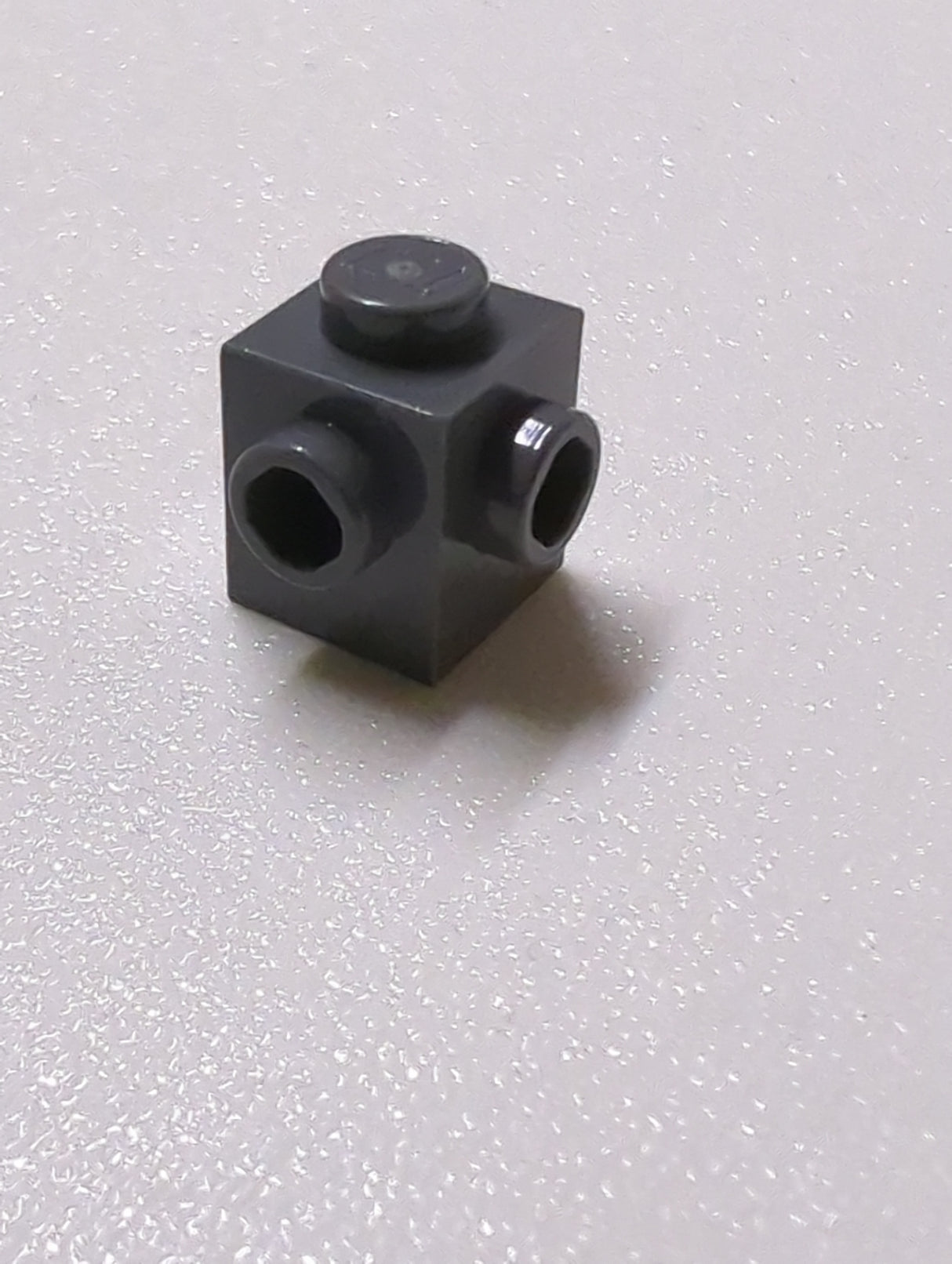 NEU Stein, Modifiziert 1 x 1 mit Noppen an 2 Seiten, nebeneinander neudunkelgrau