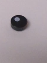 NEU Tile, Round 1 x 1 with Small White Circle Eye Pupil Offset Pattern schwarz black