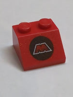 2x2 Dachstein 45° bedruckt mit M:Tron Logo Pattern rot