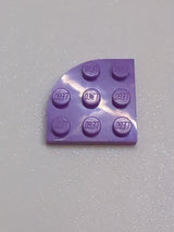 3x3 Kreis 1/4 Eckplatte / Rundplatte lavendel (medium)