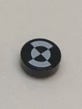 NEU Fliese, rund 1 x 1 mit weißen Viertelkreisen und Bögen (Fiducial-Marker) Muster schwarz