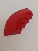 NEU Schrägstein runde Ecke 6 x 6 33 Kante, Facettenschnitt-Aussparung rot