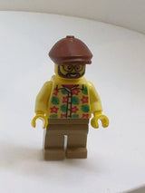 NEU City Minifigur Bus Passagier männlich, hellgelbles Shirt, dunkelbeige Beine, neubraunes Cap cty1772