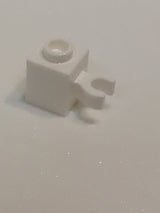 NEU Brick, Modified 1 x 1 with Open O Clip &#40;Vertical Grip&#41; - Hollow Stud weiss white