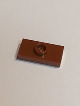 NEU Plate, Modified 1x2 with 1 Stud with Groove and Bottom Stud Holder (Jumper) neubraun reddish brown