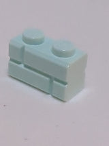 NEU Stein, modifiziert 1 x 2 mit Mauerprofil auqa (hell)