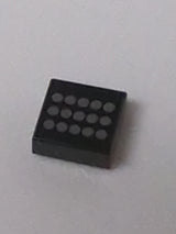 NEU Fliese 1 x 1 mit Muster aus 15 silbernen Punkten schwarz