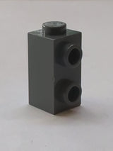 NEU Stein, modifiziert 1 x 1 x 1 2/3 mit Noppen an der Seite neudunkelgrau