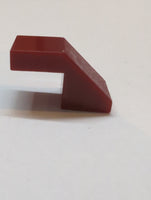 1x2 Halbbogenstein mit Kante ohne Noppen dunkelrot dark red