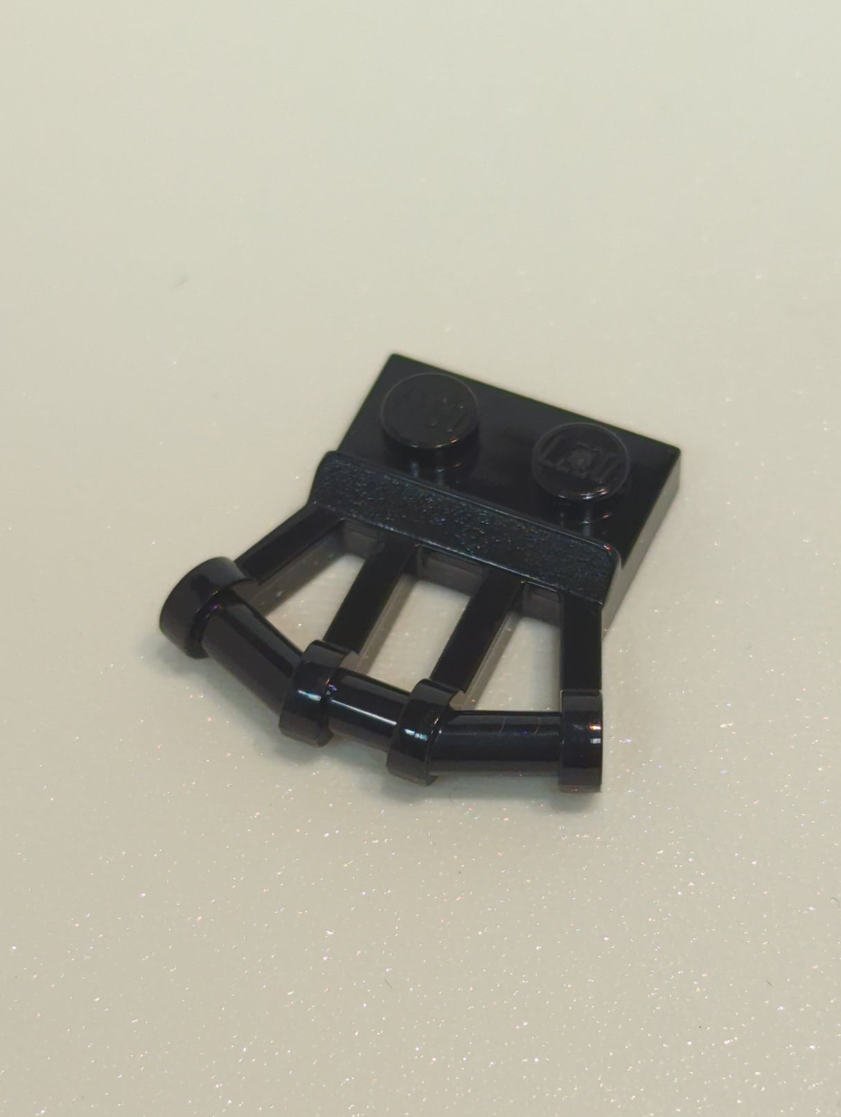 NEU Plate, Modified 1 x 2 with Angled Bar Handles on Side schwarz black