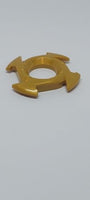4x4 Ring mit 2x2 Loch und 4 Pfeilenden (Ninjago Spinner Crown) pearlgold pearl gold