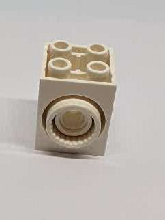 2x2x2 Rotationsteil Drehteil mit Pinloch Side Facing Locking weiß white