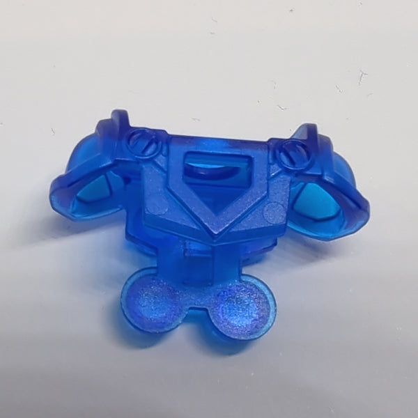 Minifigur Brustplatte mit Schulter Pads, Pentagonal Cutout und 4 Noppen on Back transparent dunkelblau trans dark blue