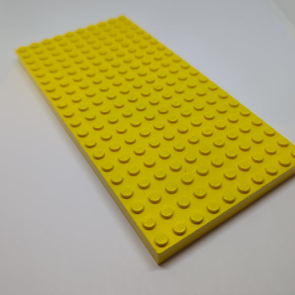 10x20 Stein / Platte Noppen am Außenrand mit Kreuz am Boden gelb yellow