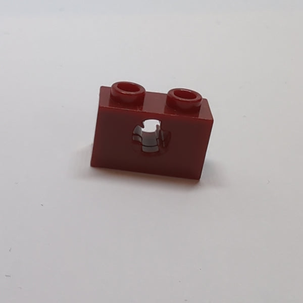 1x2 Technik Stein mit Achsenloch ( x Öffnung) dunkelrot dark red