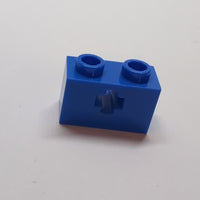 1x2 Technik Stein mit Achsenloch ( + Öffnung, Side Supports) blau blue