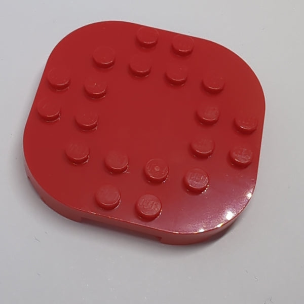 6x6 Platte mit abgerundeten Ecken rot red