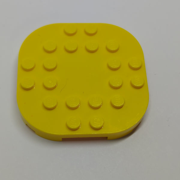 6x6 Platte mit abgerundeten Ecken gelb yellow
