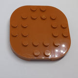 6x6 Platte mit abgerundeten Ecken dunkelorange dark orange