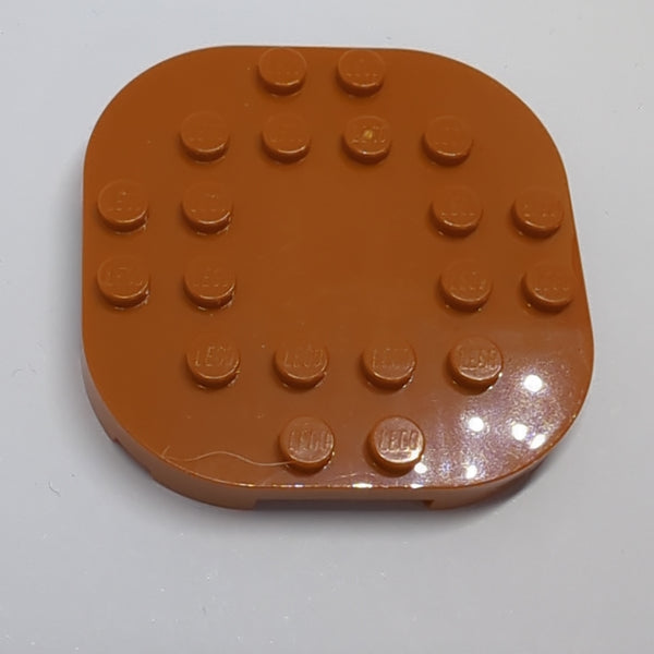 6x6 Platte mit abgerundeten Ecken dunkelorange dark orange