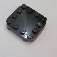 4x4 Platte mit abgerundeten Ecken schwarz black