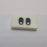 1x2 Fliese bedruckt with Black Eyes (Foo) weiß white