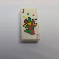 1x2 Fliese bedruckt with Playing Card Joker Pattern weiß white