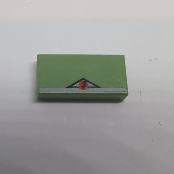 1x2 Fliese bedruckt with Triangle and 't' Pattern (Petrov Trunkov) sandgrün sand green