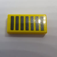 1x2 Fliese bedruckt with Black Grille gelb yellow