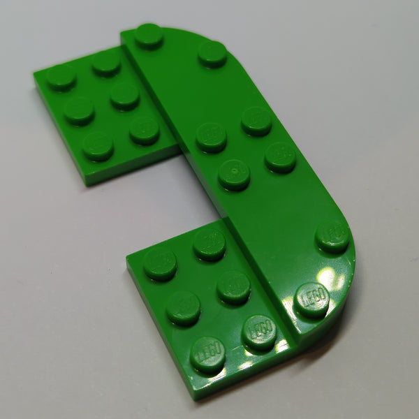 4x8x2/3 Platte, rund, Raised 2x8 und 2x2 Cutout mediumgrün bright green