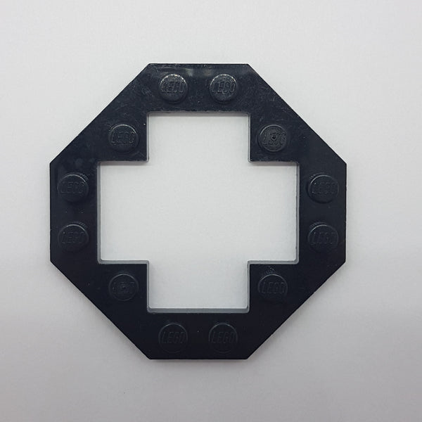 6x6 modifizierte Platte oktagonal achteckig mit 4x4 offene Mitte, schwarz black