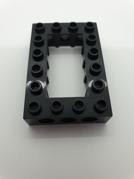 4x6 Technik Stein mit 12 Pin Löchern schwarz black